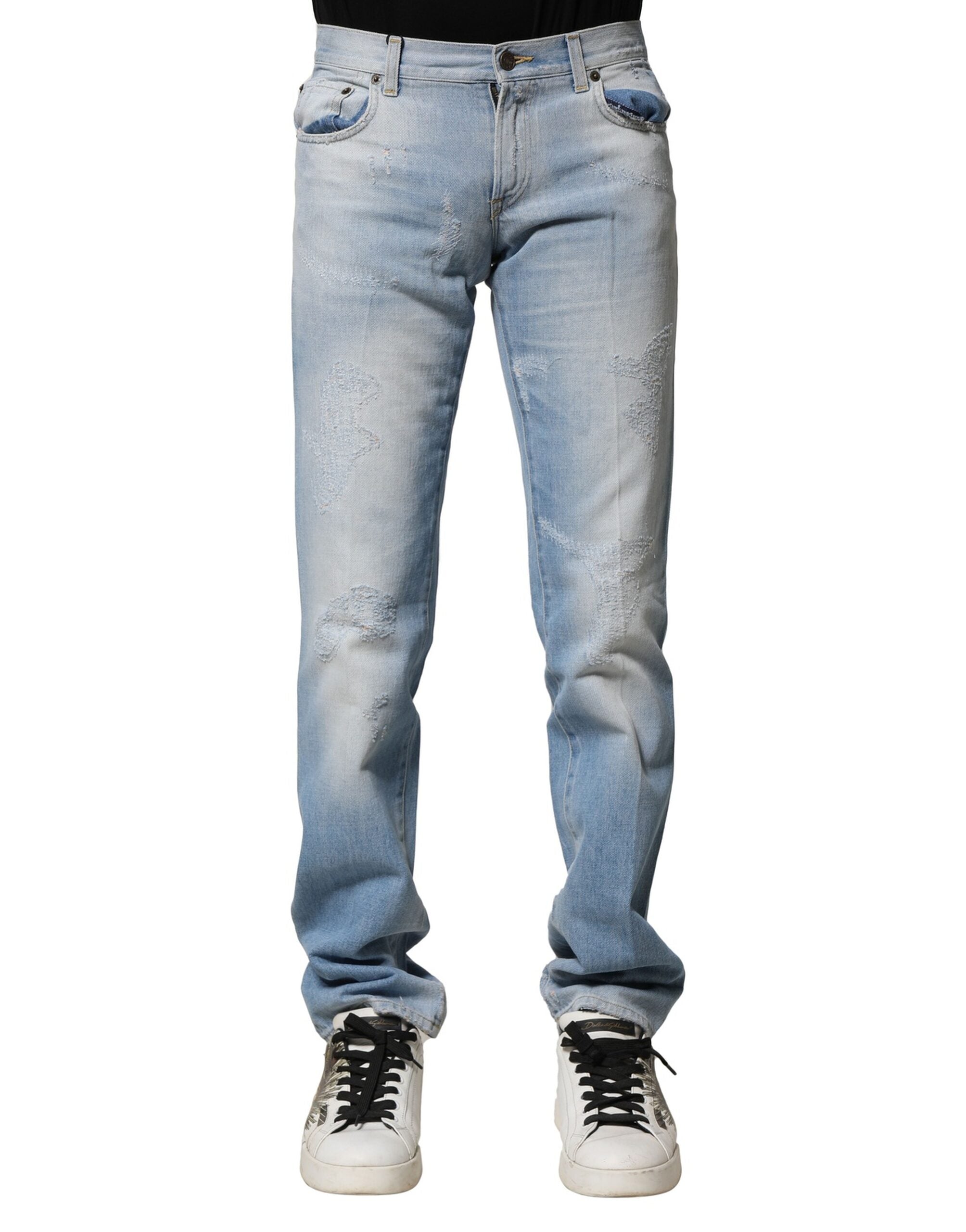 Jean Dolce & Gabbana droit bleu clair