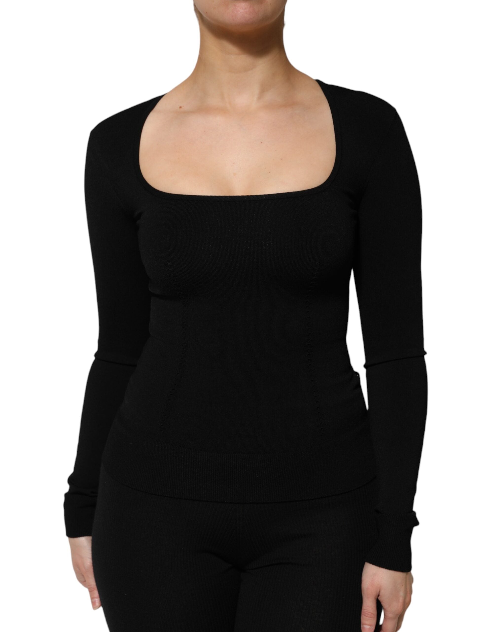 Pull Dolce & Gabbana à col carré noir