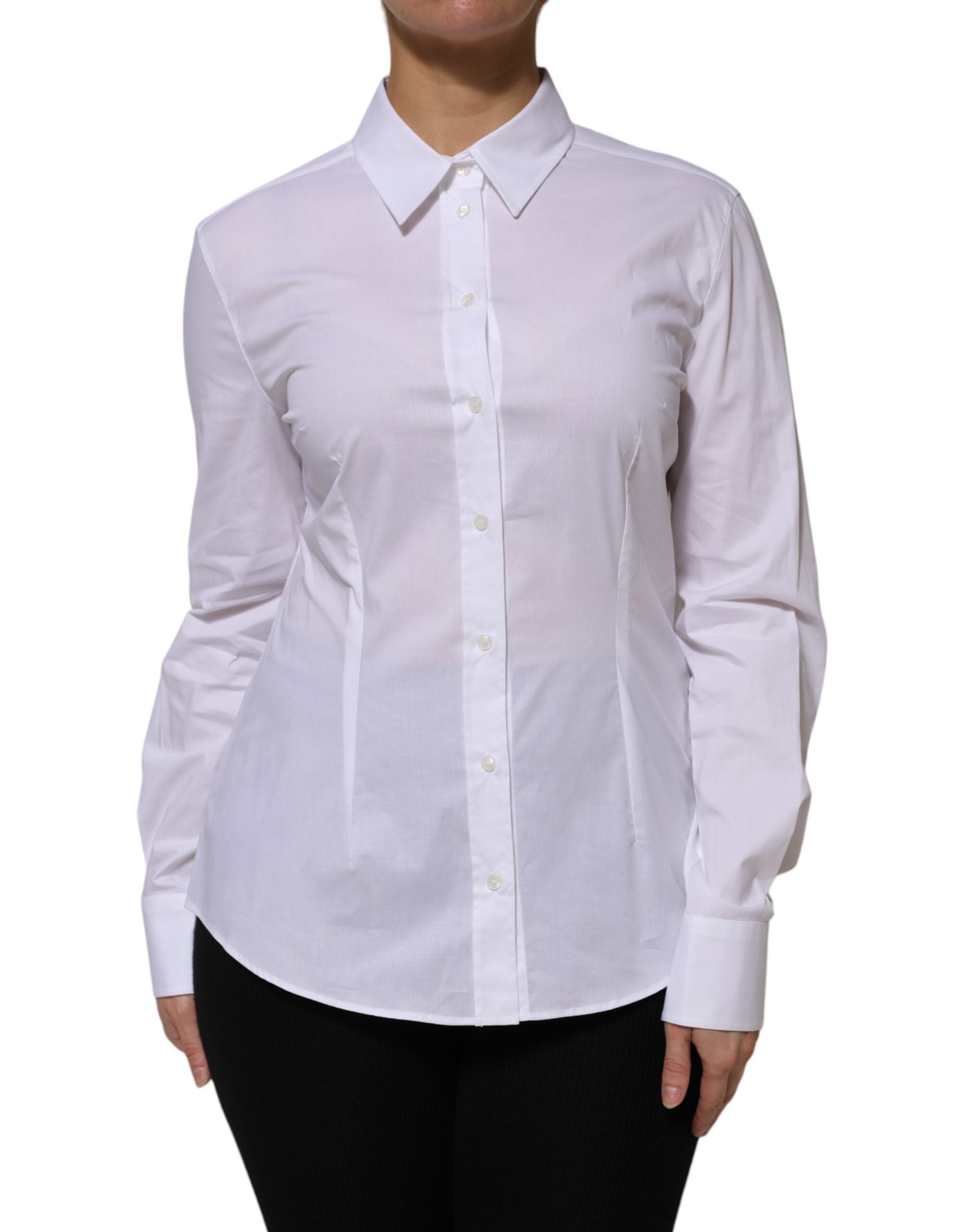 Chemisier Dolce & Gabbana col long blanc