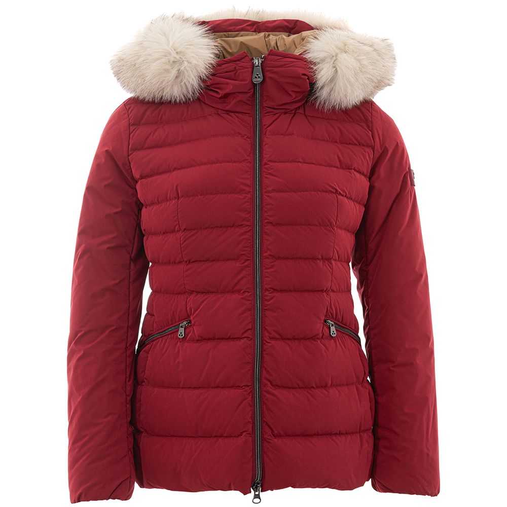 Veste Peuterey avec col en fourrure Bordeaux