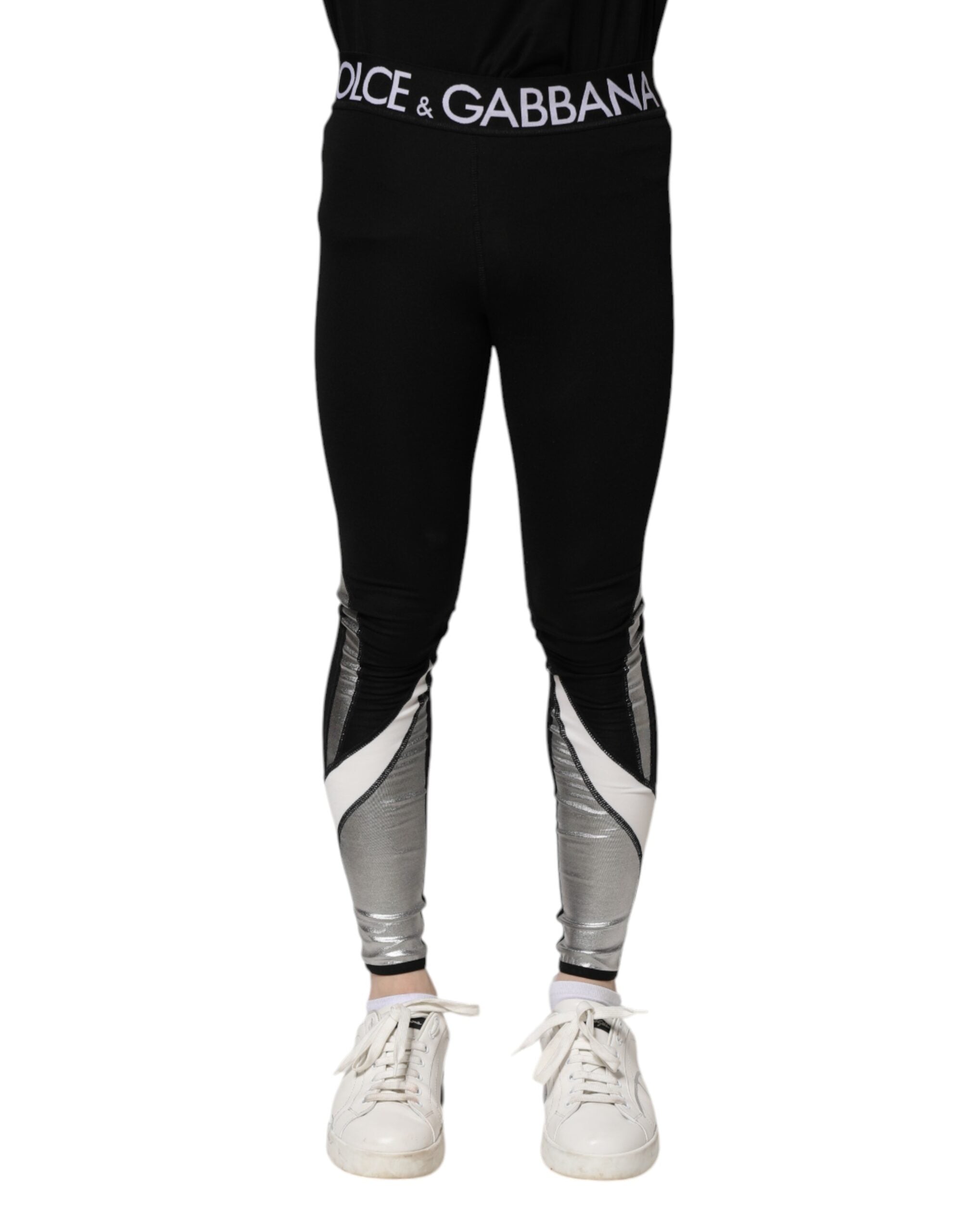 Leggings Dolce & Gabbana noirs argentés