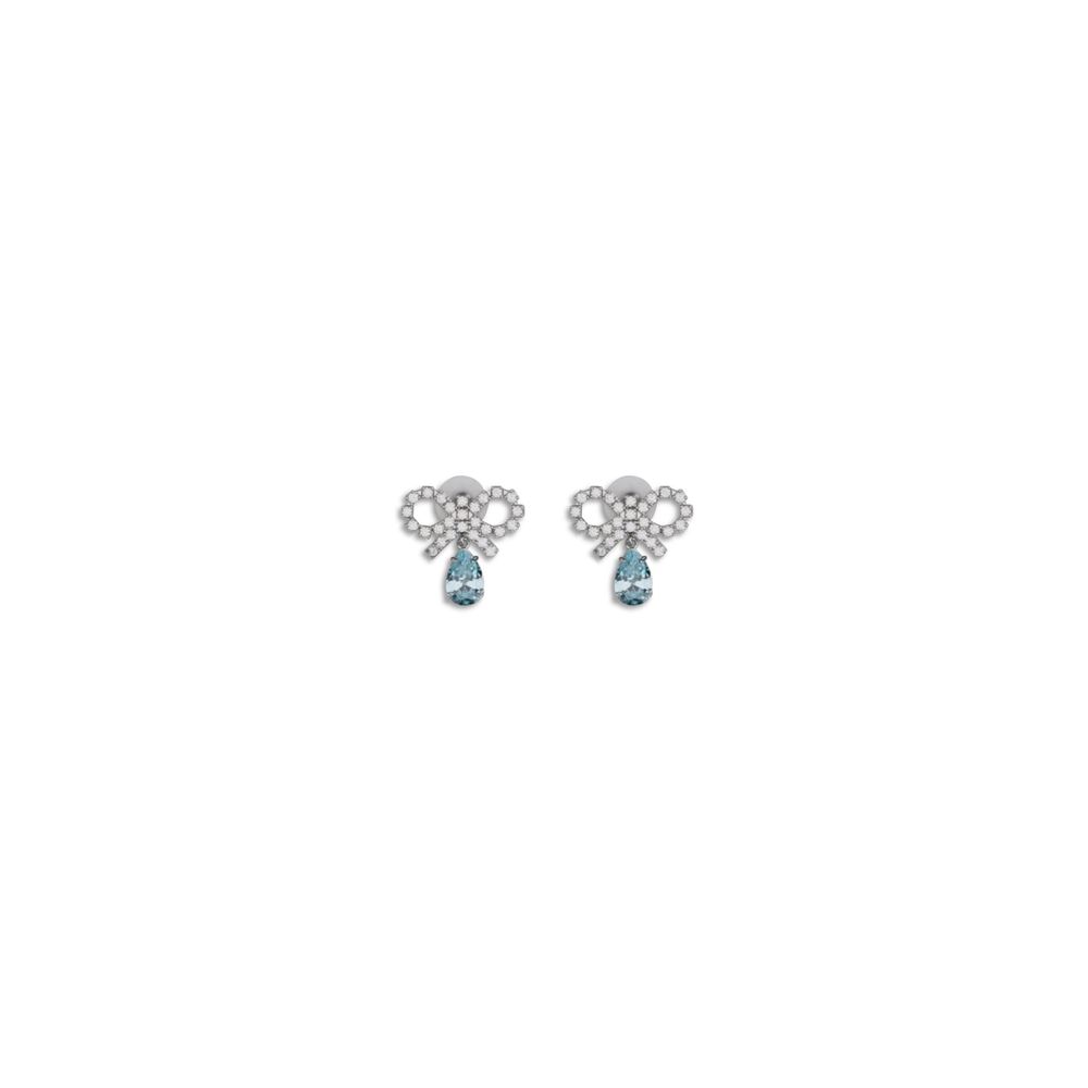 Boucles d'oreilles Self-Portrait à nœud argentées