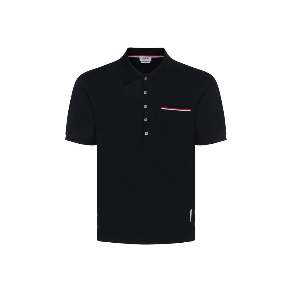 Polo Thom Browne à manches courtes bleu