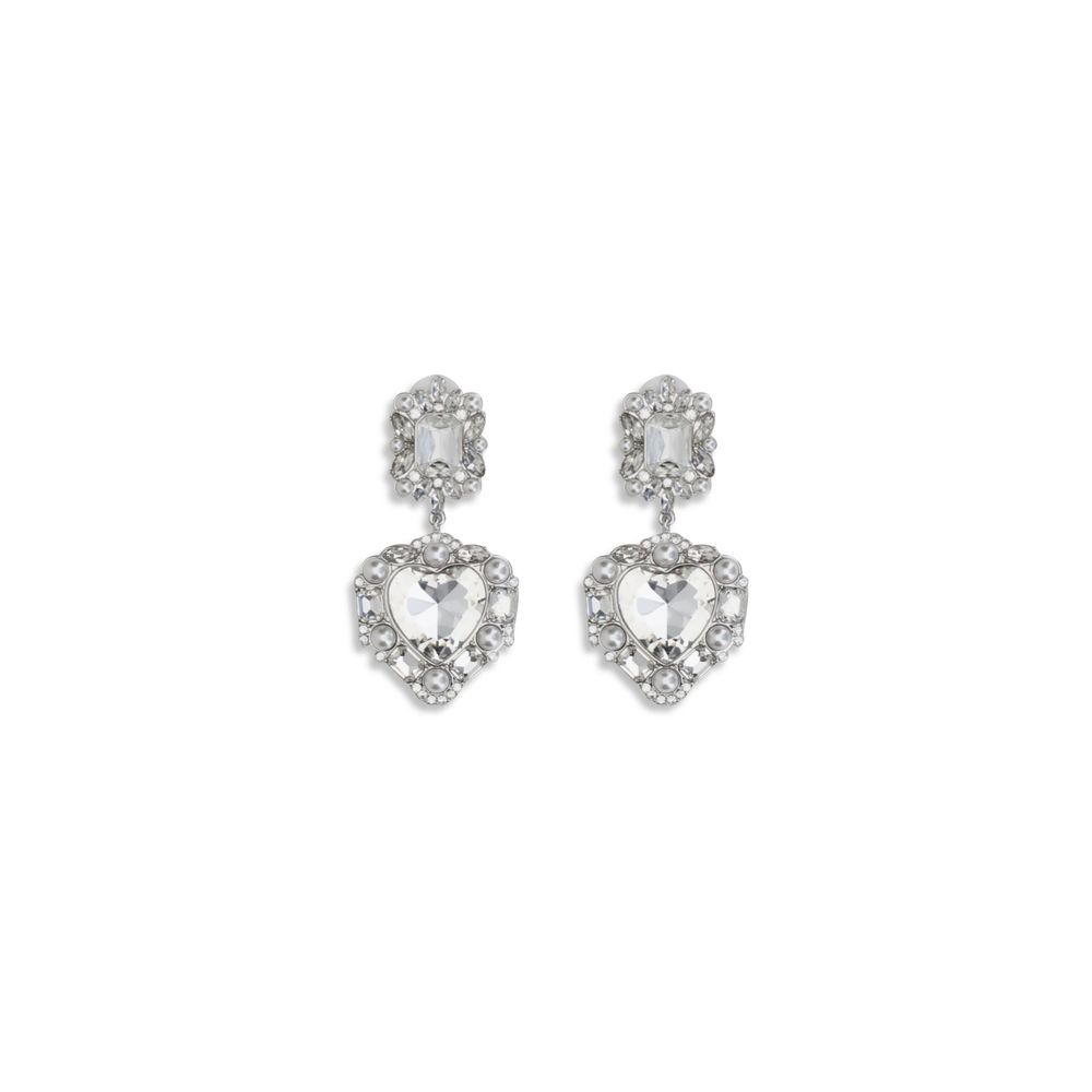 Boucles d'oreilles Self-Portrait cœur métallisé