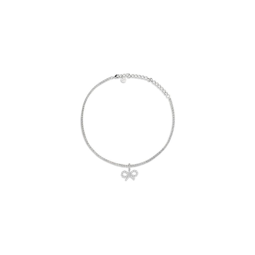 Collier Self-Portrait avec pendentif nœud métallisé