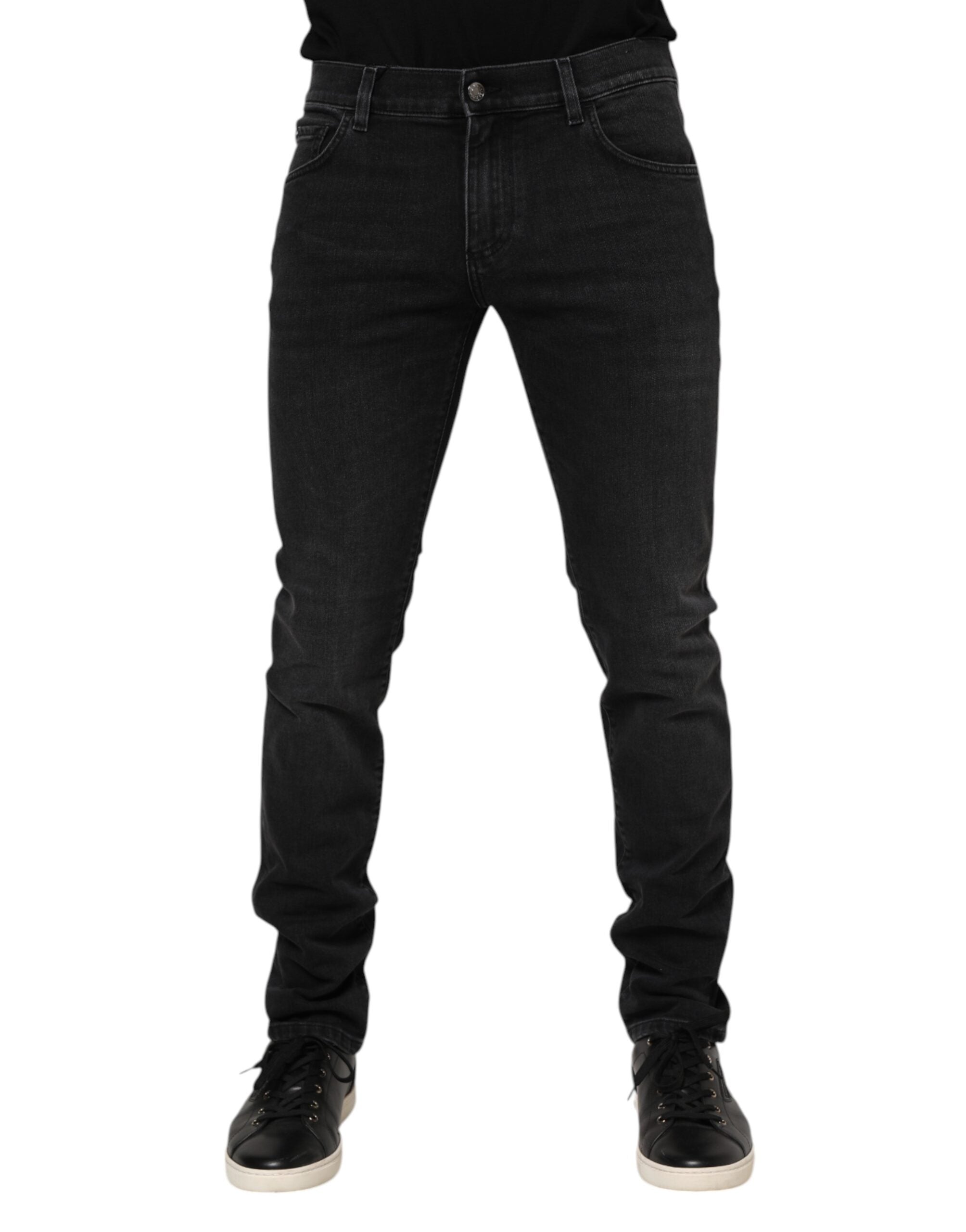 Jeans Dolce & Gabbana skinny noir délavé