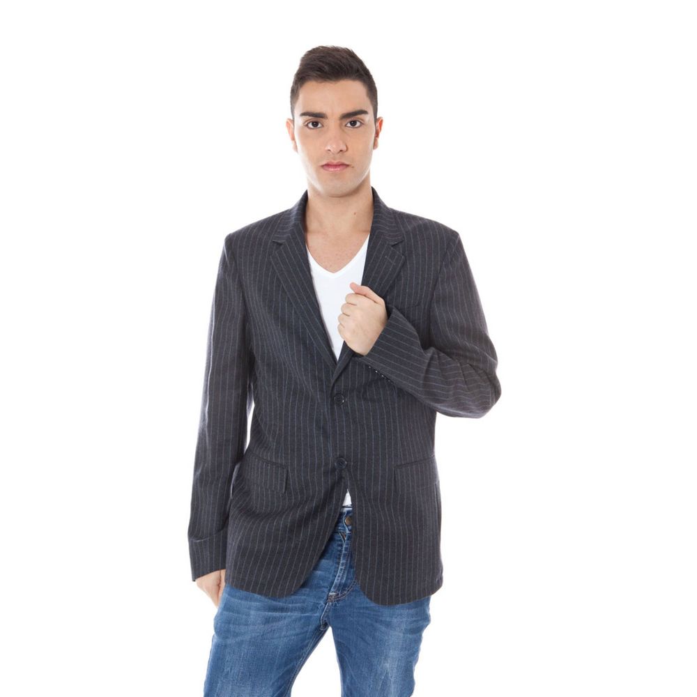 Veste gris laine avec logo