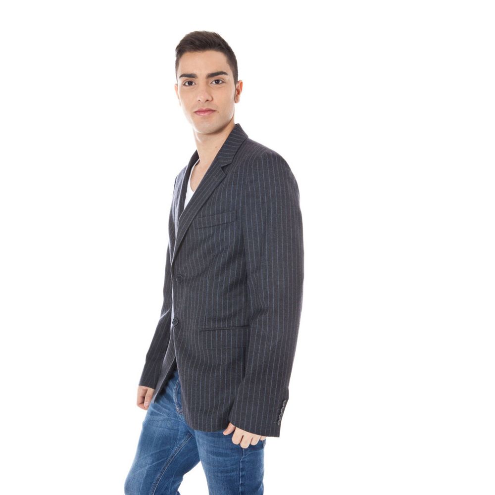 Veste gris laine avec logo