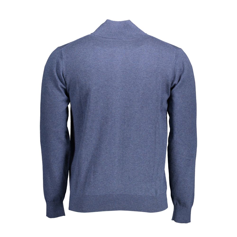 Cardigan bleu à col montant bleu