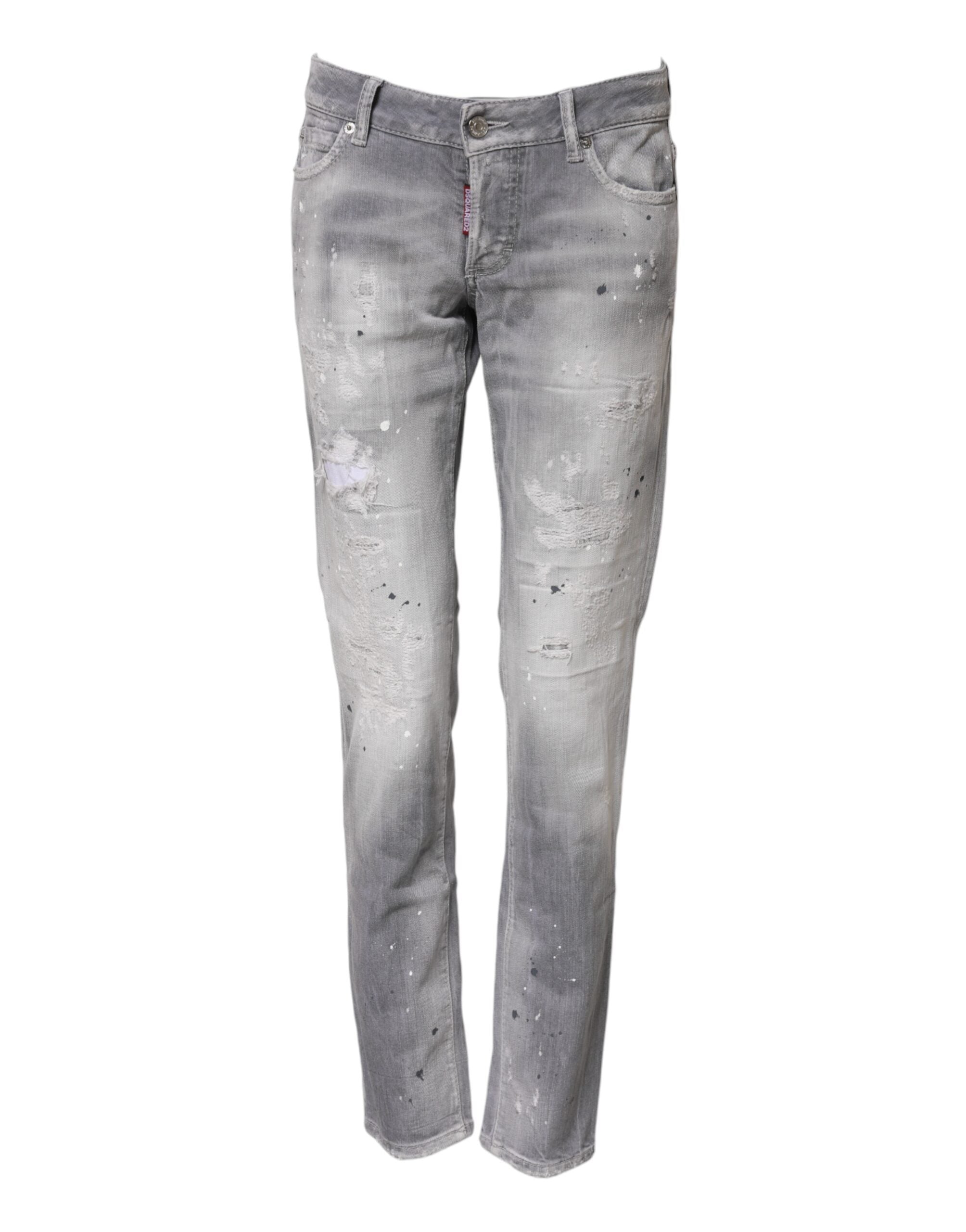 Jeans Dsquared2 mi-taille gris washed