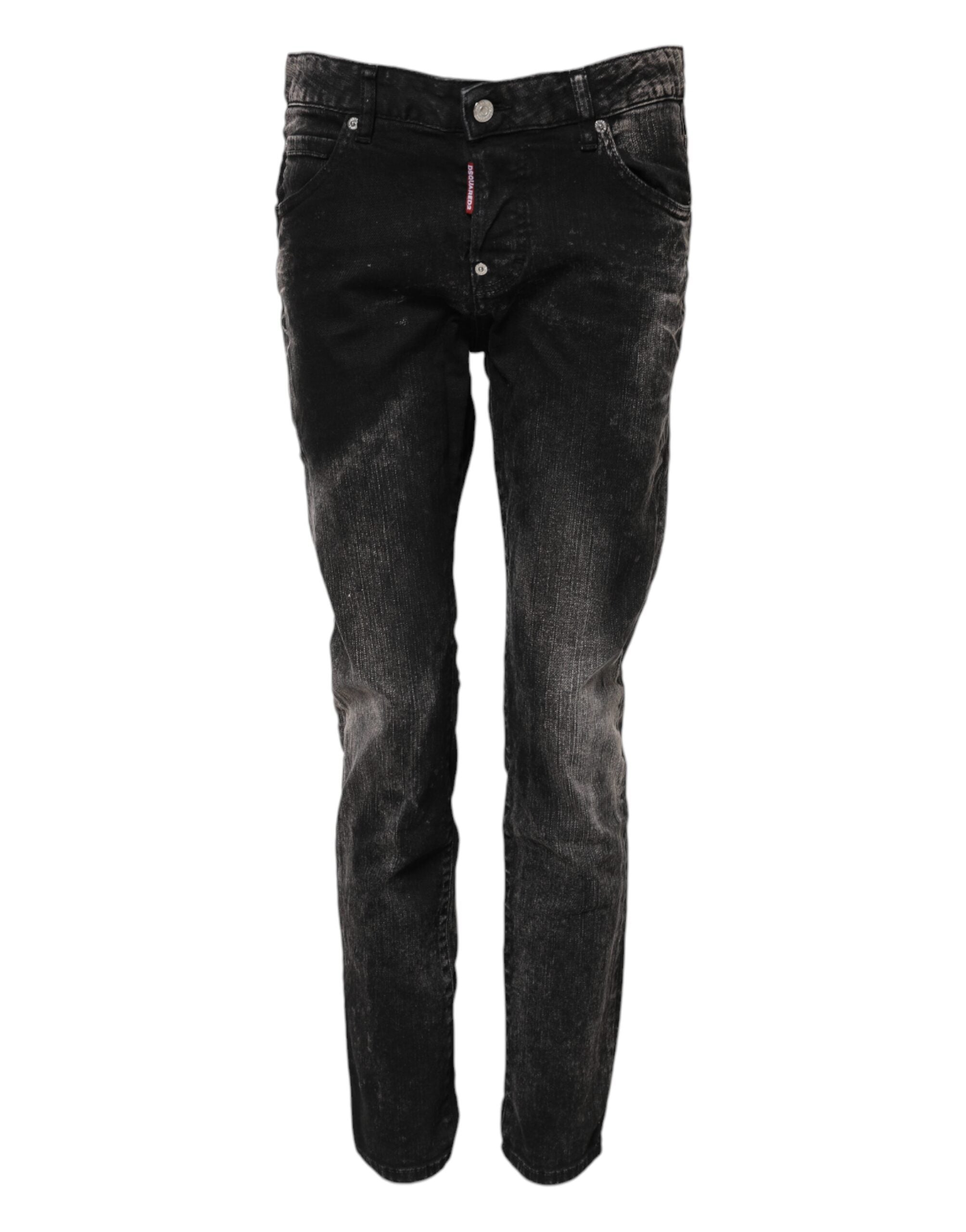 Jeans DSQUARED2 mi-hauteur noir délavé
