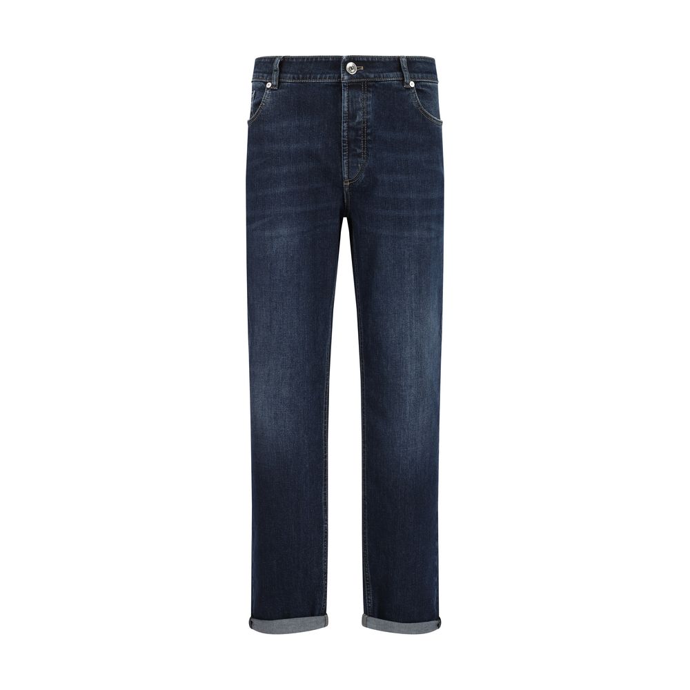 Jeans Brunello Cucinelli droit bleus
