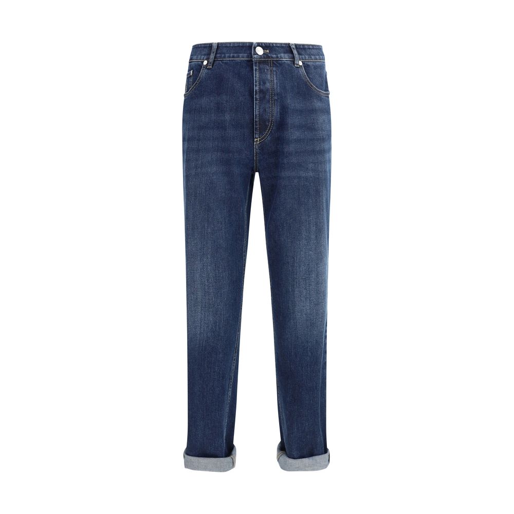 Jeans Brunello Cucinelli droit bleus