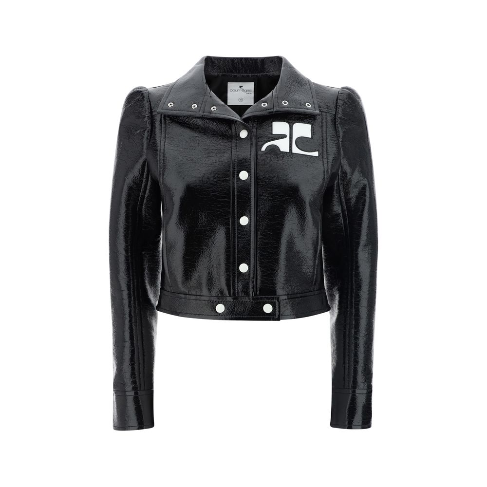 Veste Courrèges en cuir noir