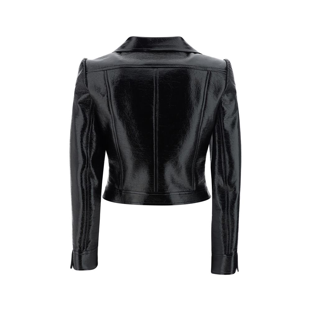 Veste Courrèges en cuir noir
