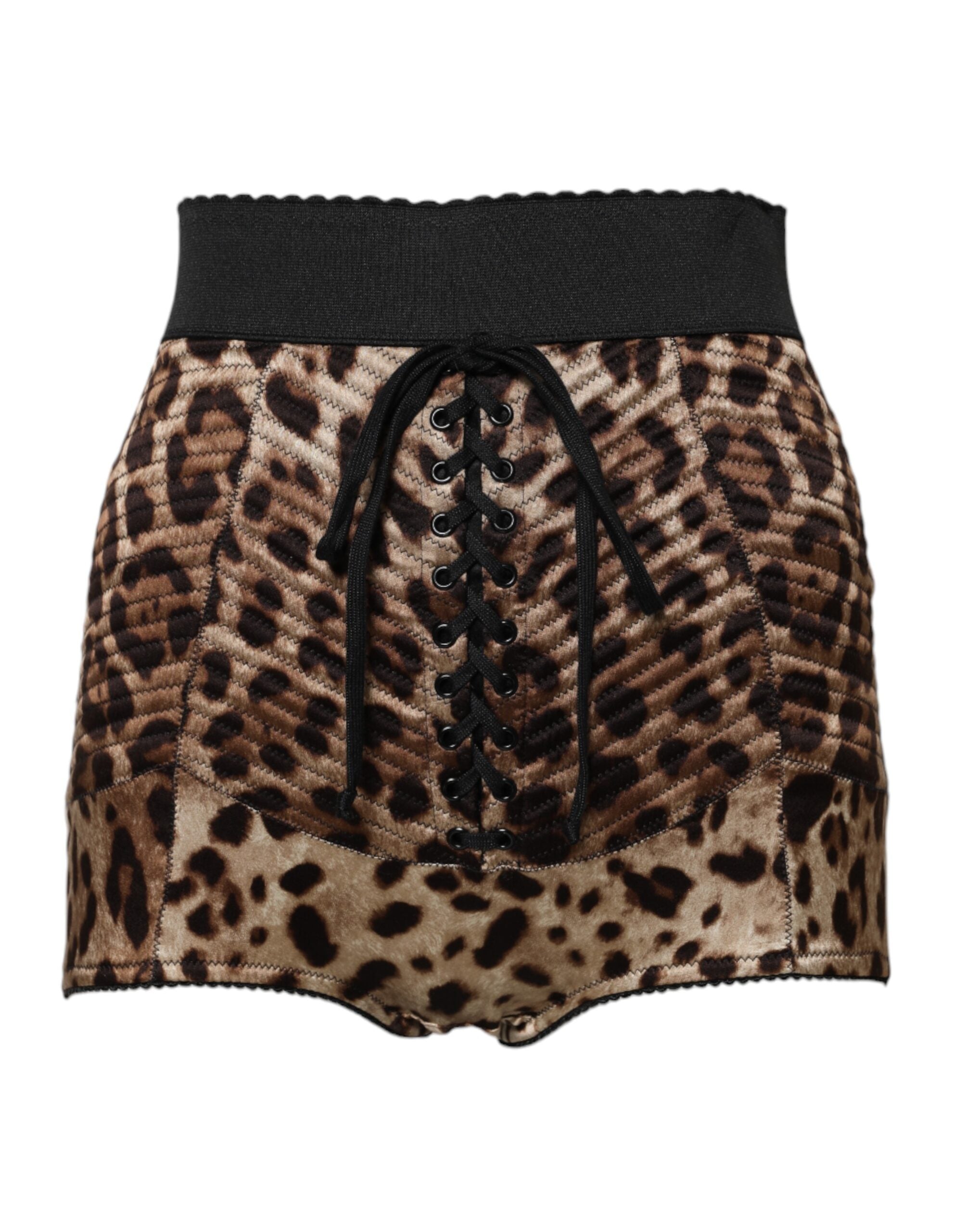 Shorts Dolce & Gabbana haute taille léopard marron
