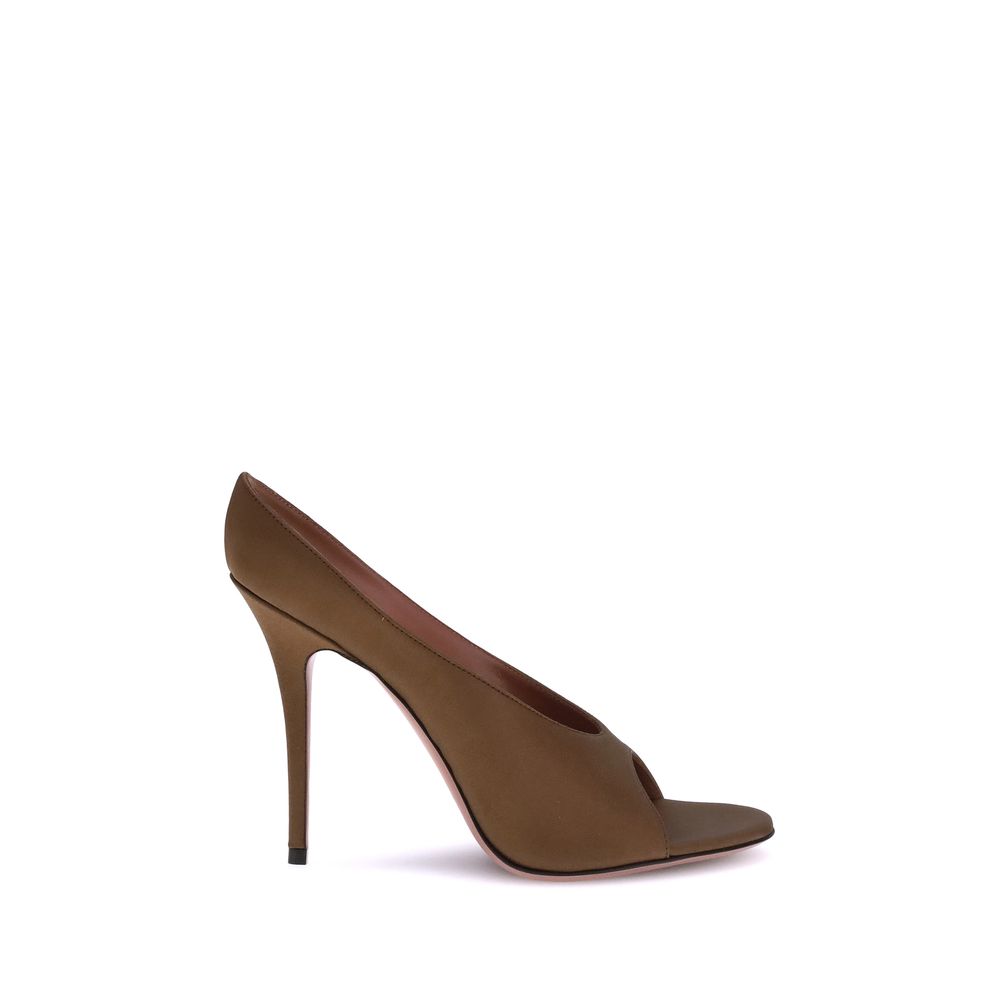 Sandales Amina Muaddi Anok satin noires
