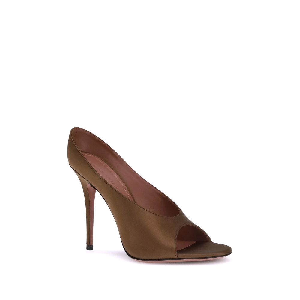 Sandales Amina Muaddi Anok satin noires