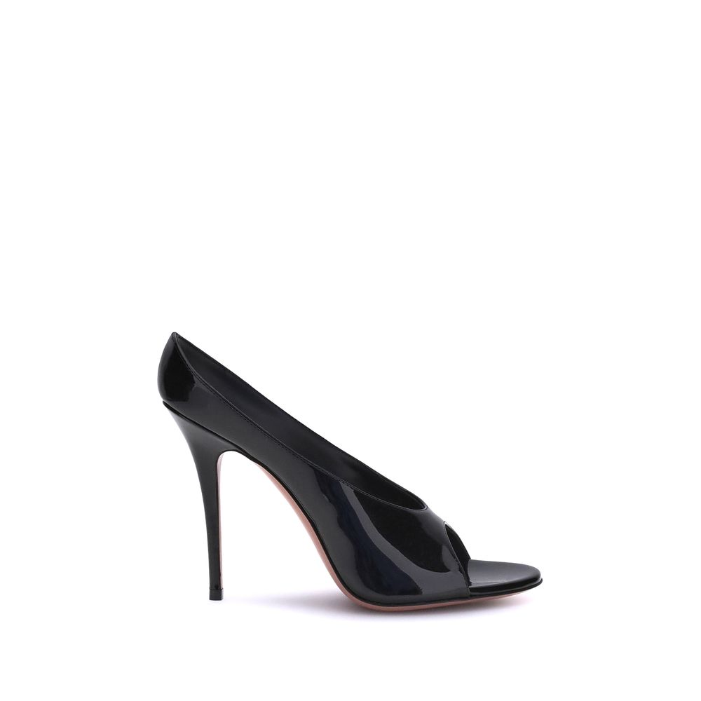 Sandales Amina Muaddi cuir noir