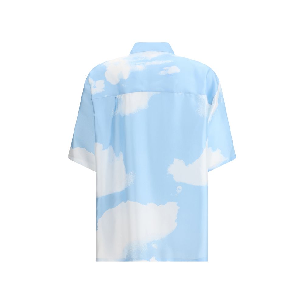 Chemise Moschino à col cubain ciel