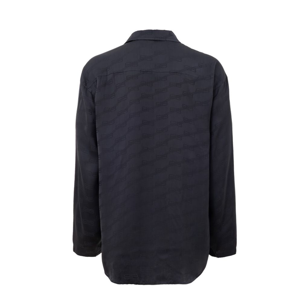 Chemise Balenciaga Allover logo gris foncé