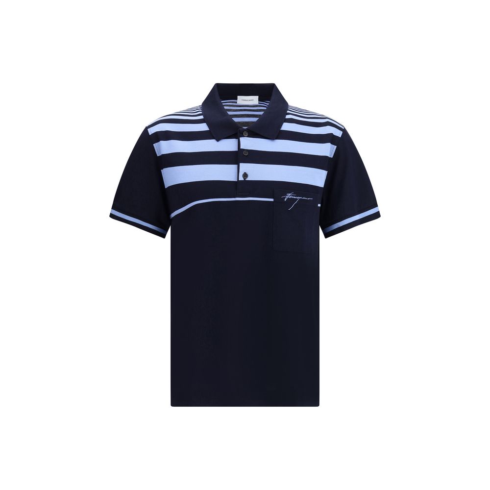 Polo Ferragamo avec poche rayé blanc