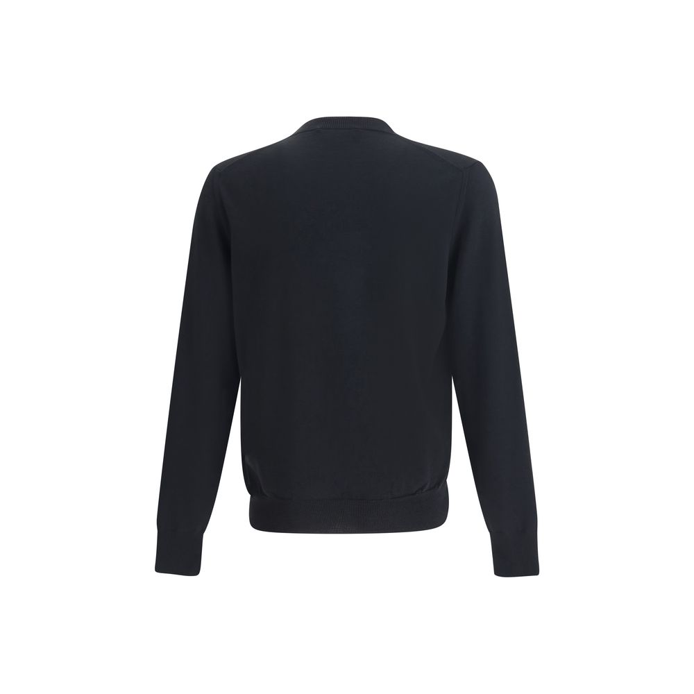 Pull Alexander McQueen logo contrasté noir
