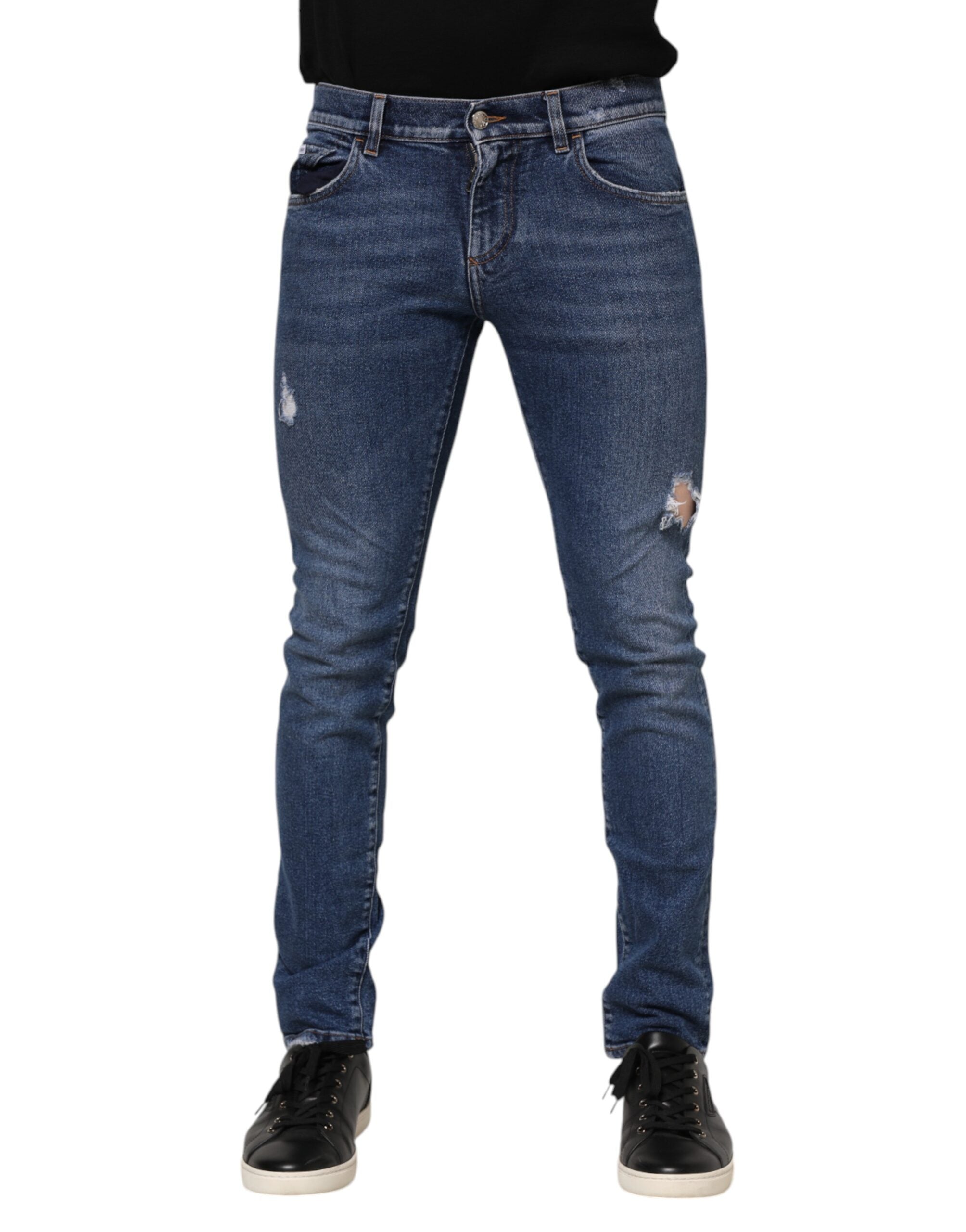 Jean DOLCE & GABBANA tissé bleu clair