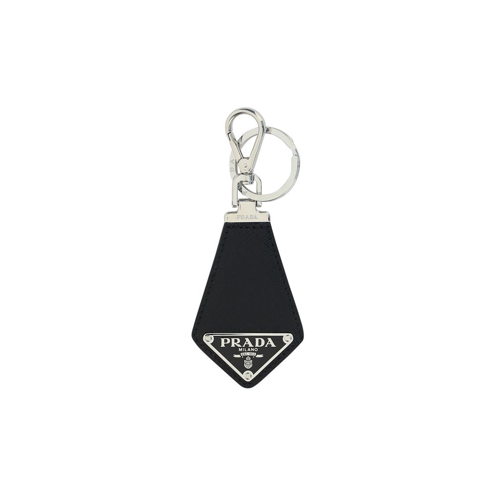 Porte-clés Prada Saffiano noir