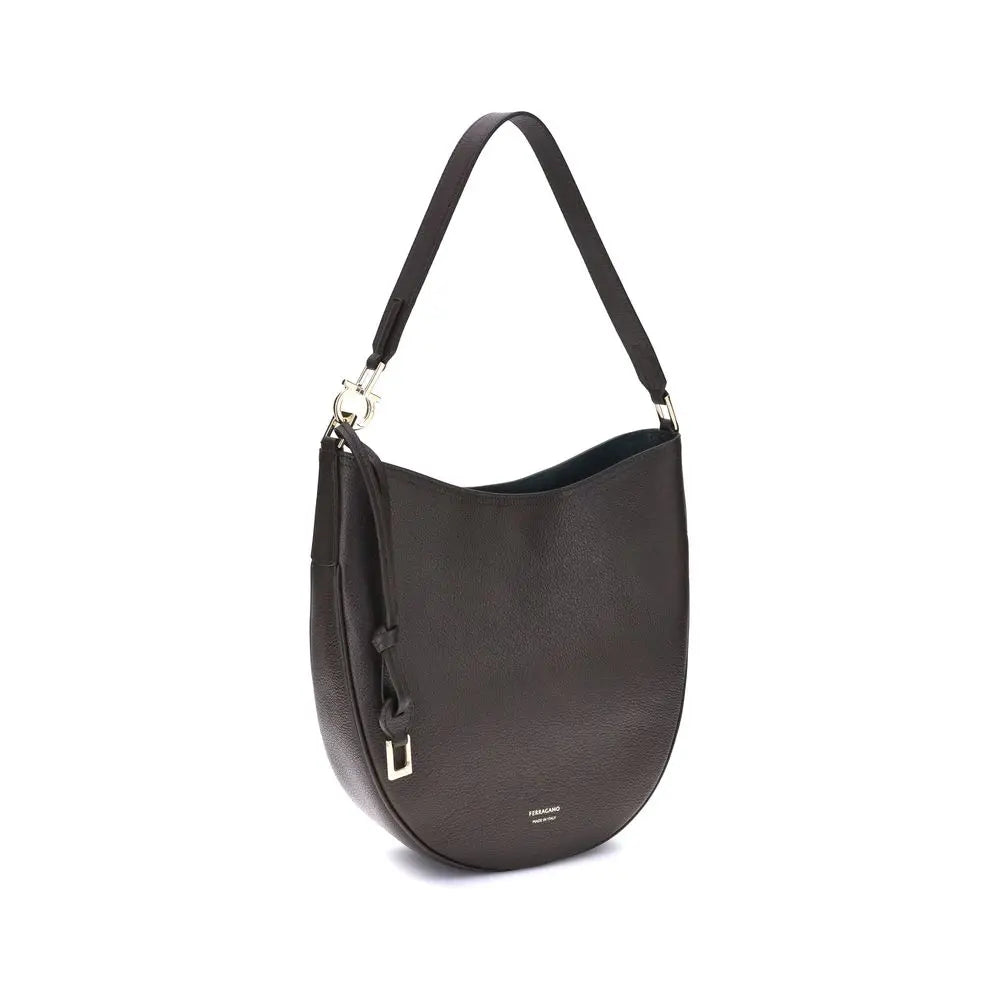 Sac bandoulière Ferragamo North-South brun Ferragamo