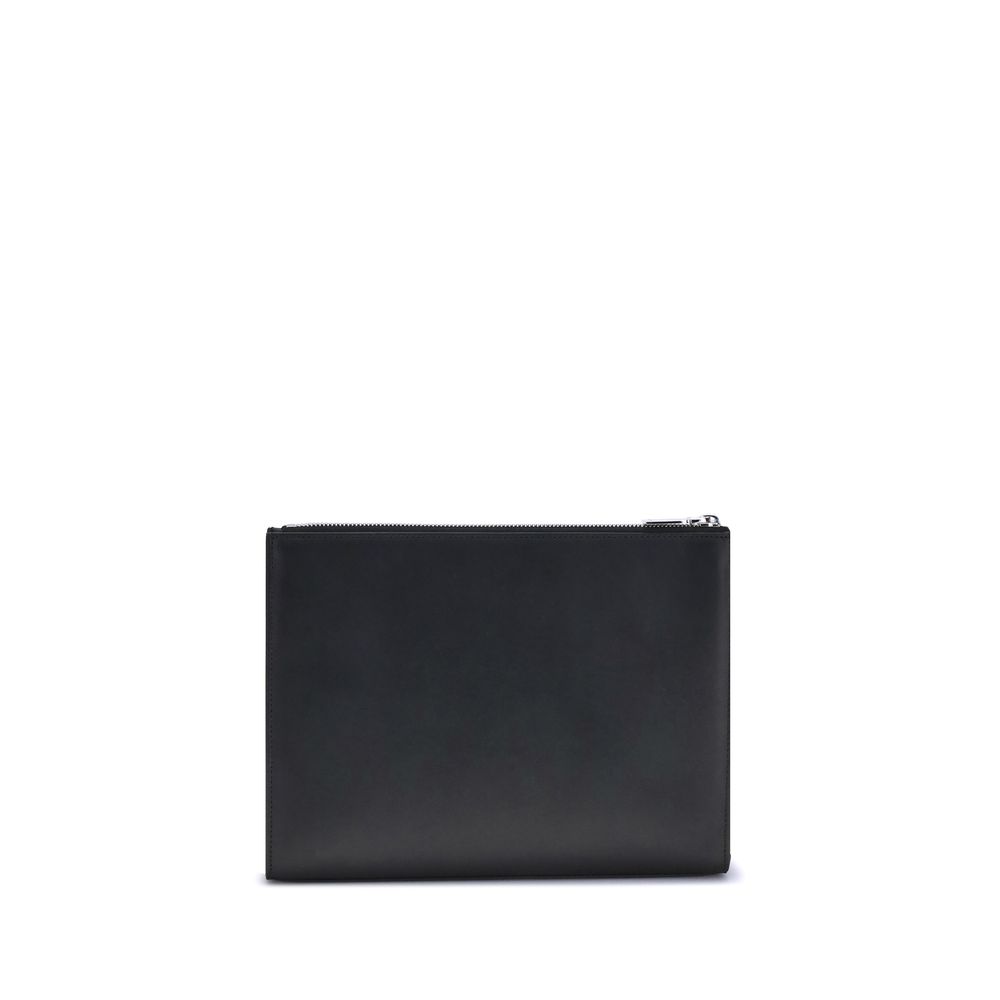 Pochette Alexander McQueen en cuir noire