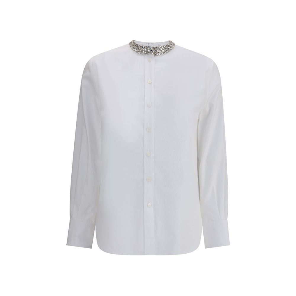 Chemise Alexander McQueen blanche ornée de cristaux