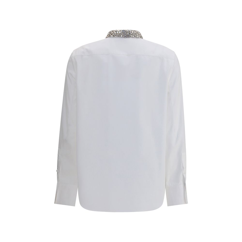 Chemise Alexander McQueen blanche ornée de cristaux