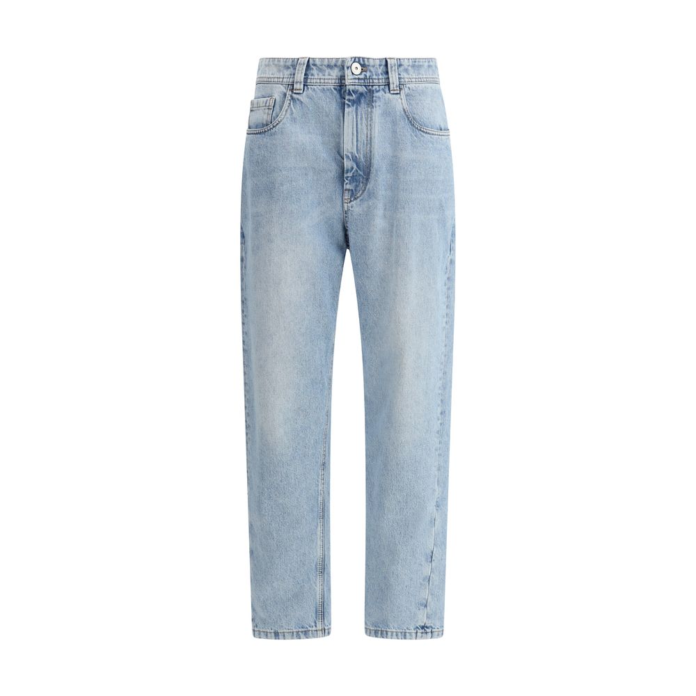 Jeans Brunello Cucinelli droit bleu