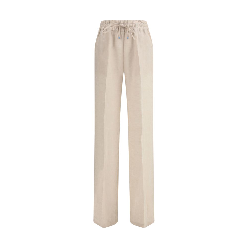 Pantalons Kiton en lin beiges