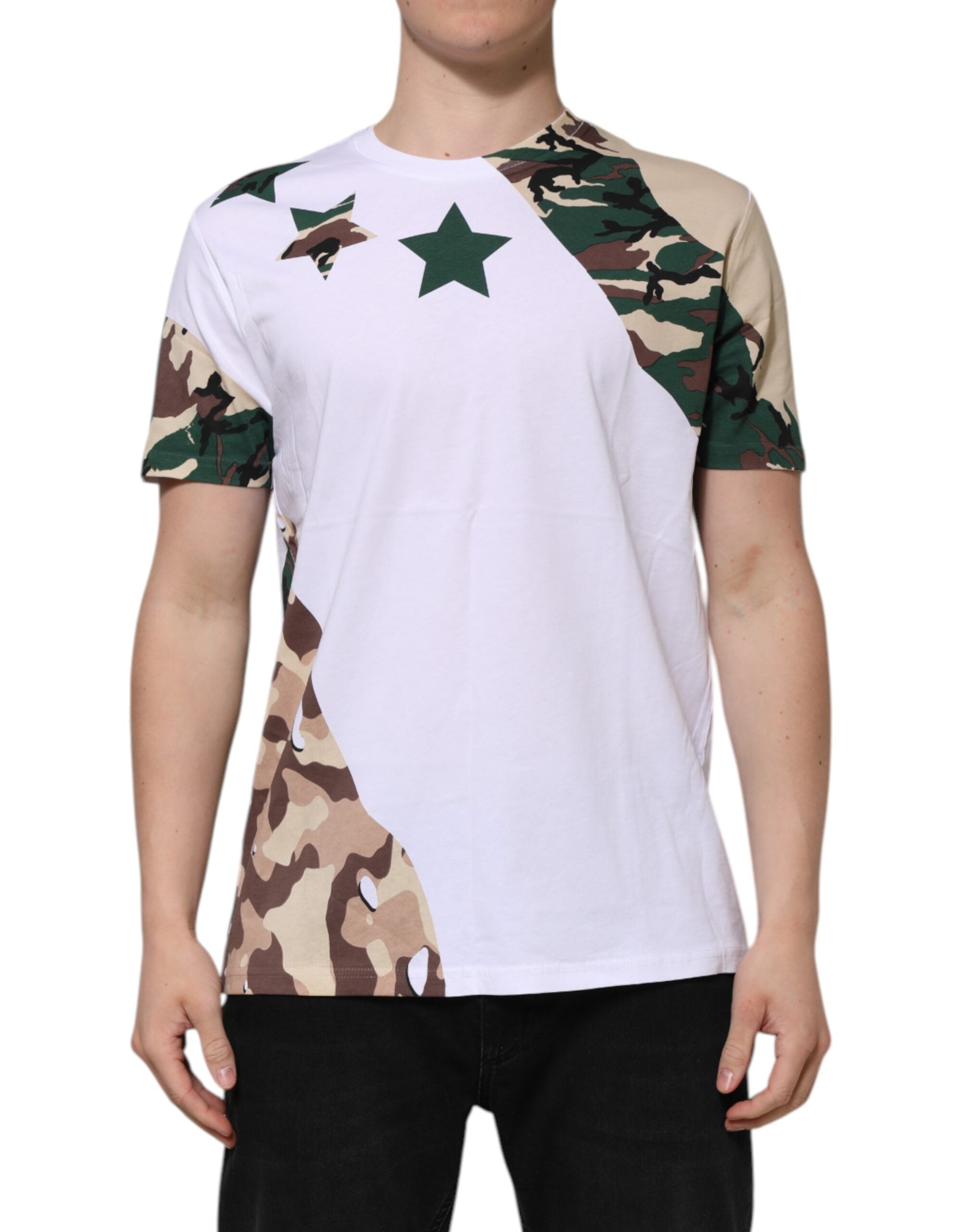 T-shirt Dolce & Gabbana camouflage blanc