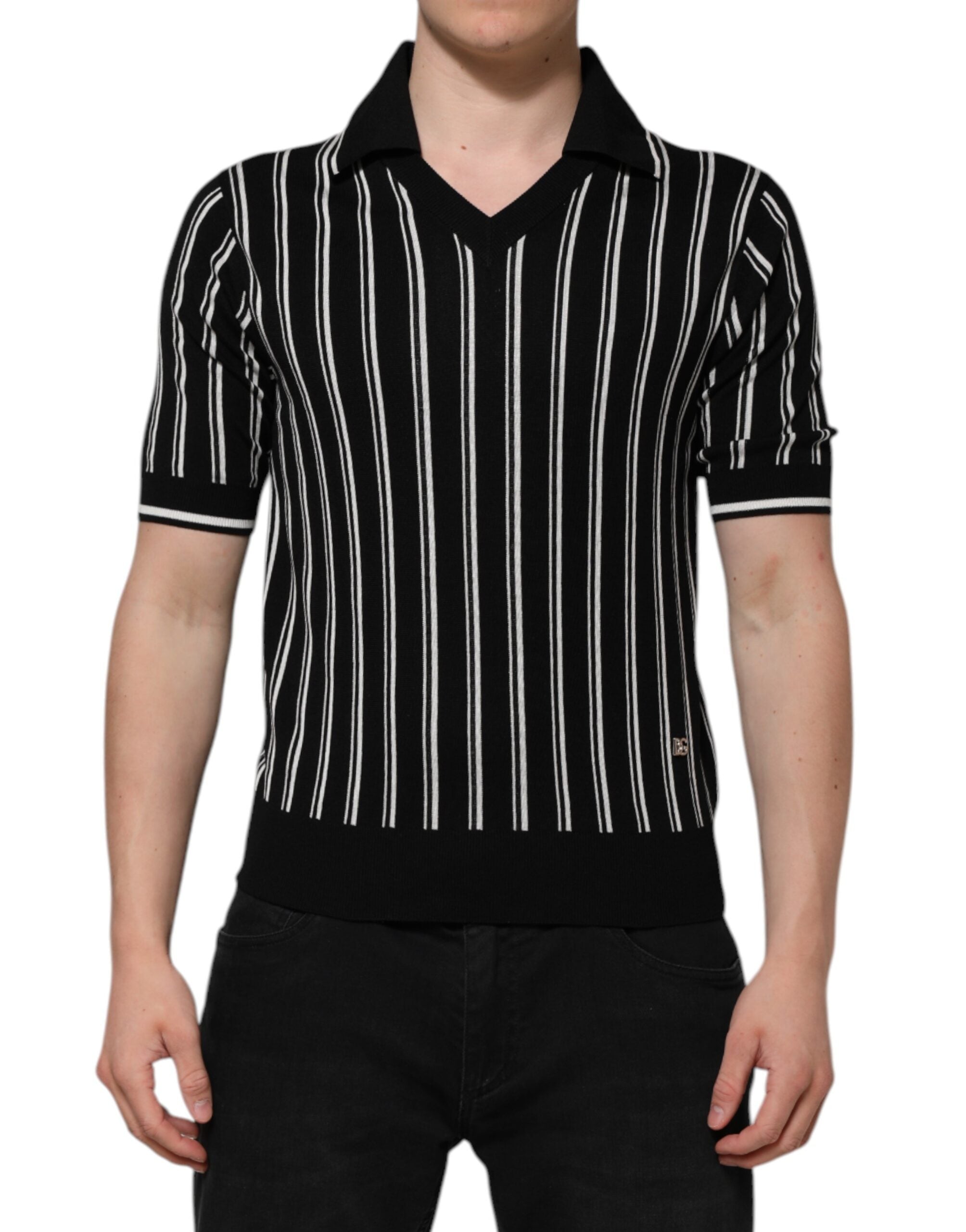 Polo DOLCE & GABBANA rayé noir et blanc