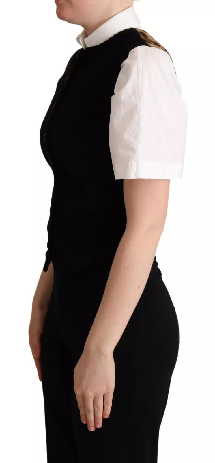 Gilet Dolce & Gabbana imprimé léopard noir et brun