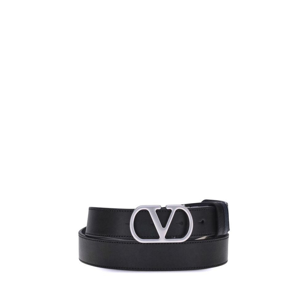 Ceinture Valentino Garavani VLogo réversible noire et marron