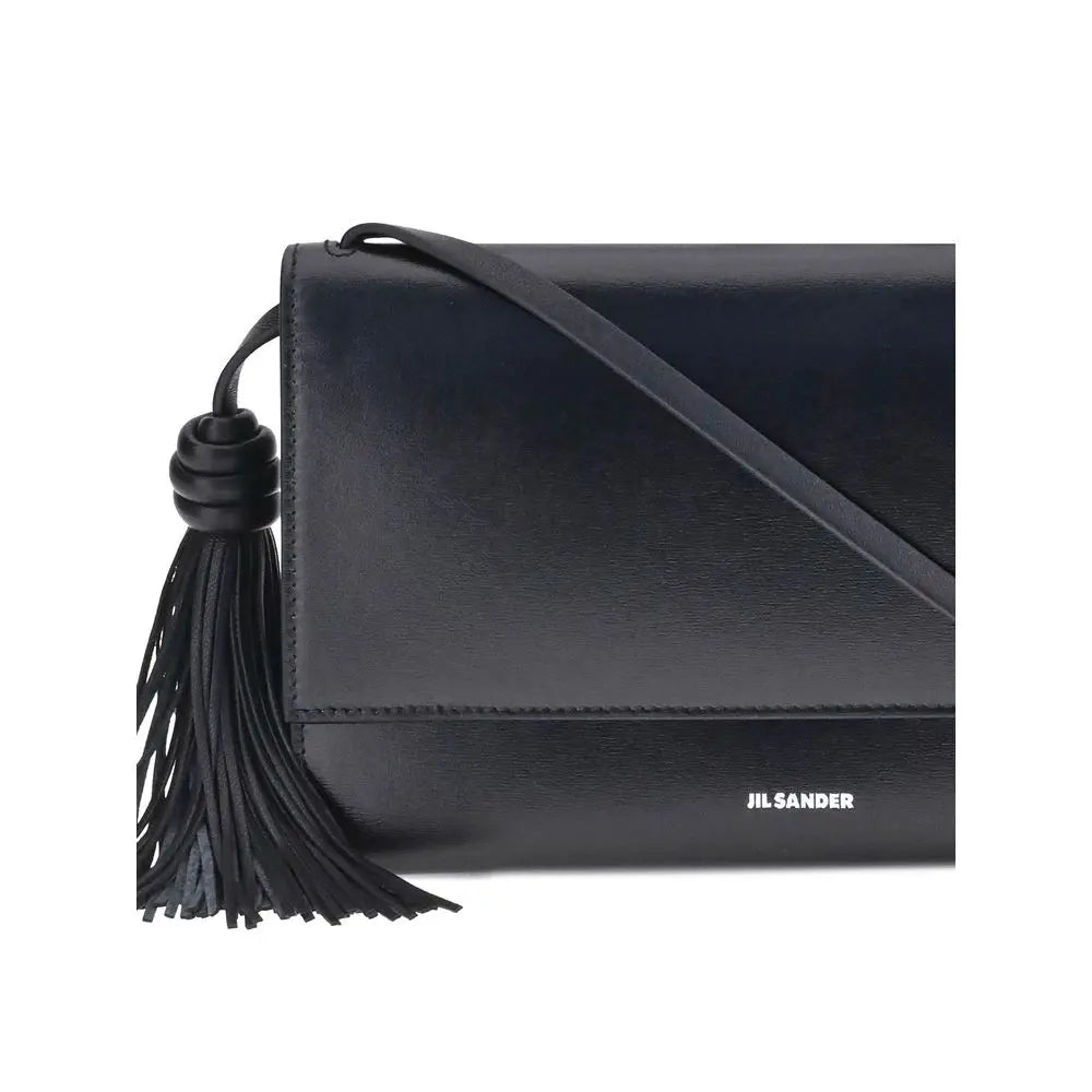 Sac bandoulière Jil Sander à pompons noir Jil Sander