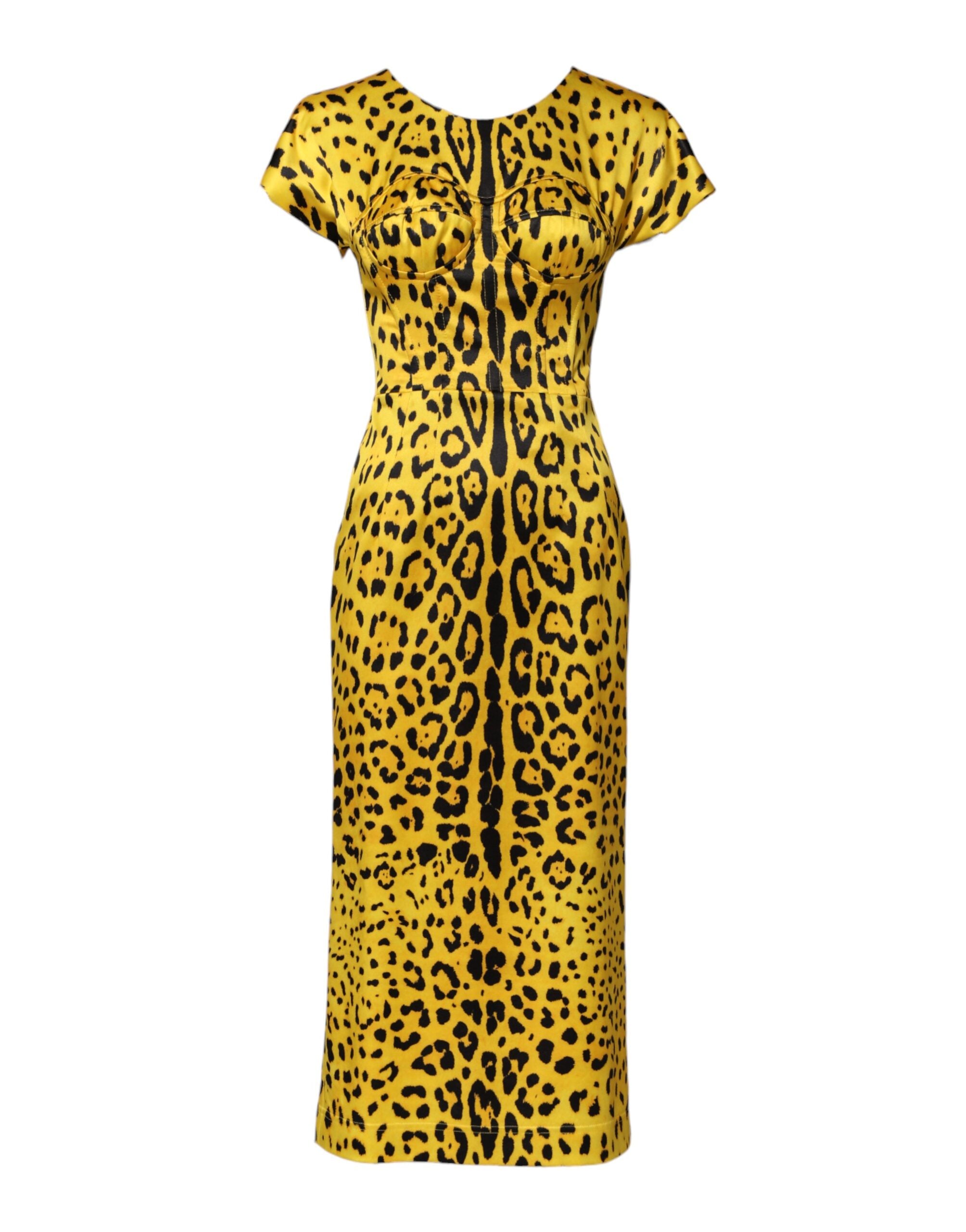 Robe midi Dolce & Gabbana léopard jaune