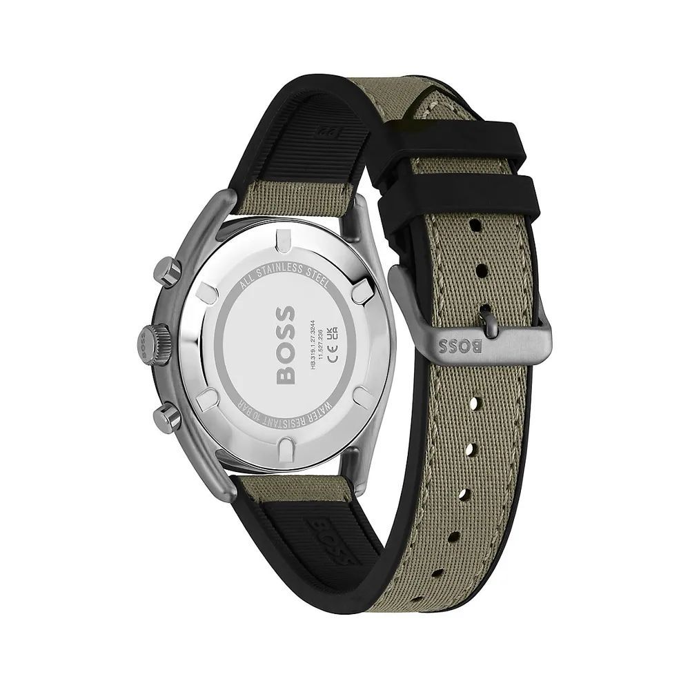 Montre Green Fabric grise