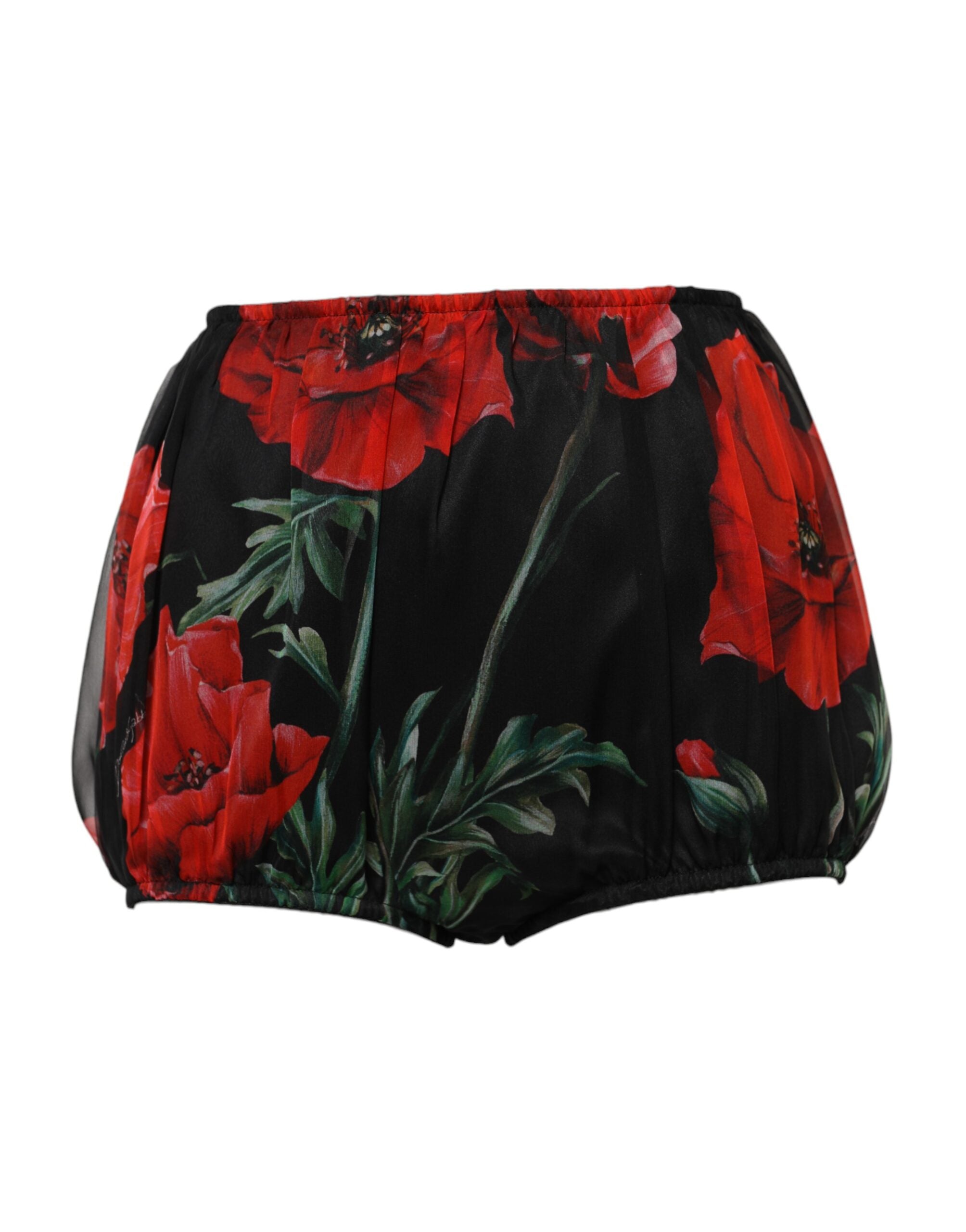 Short Dolce & Gabbana haute taille noir fleuri