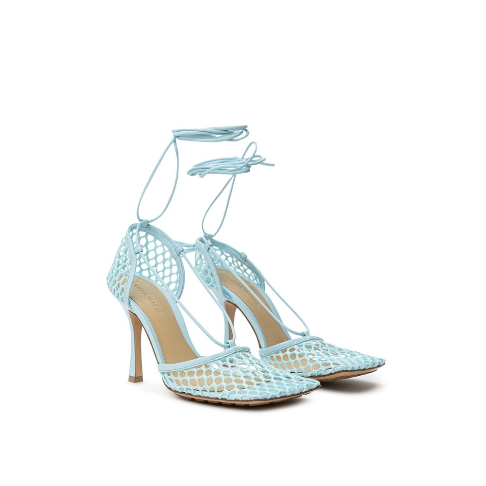 Sandales Bottega Veneta en maille bleues