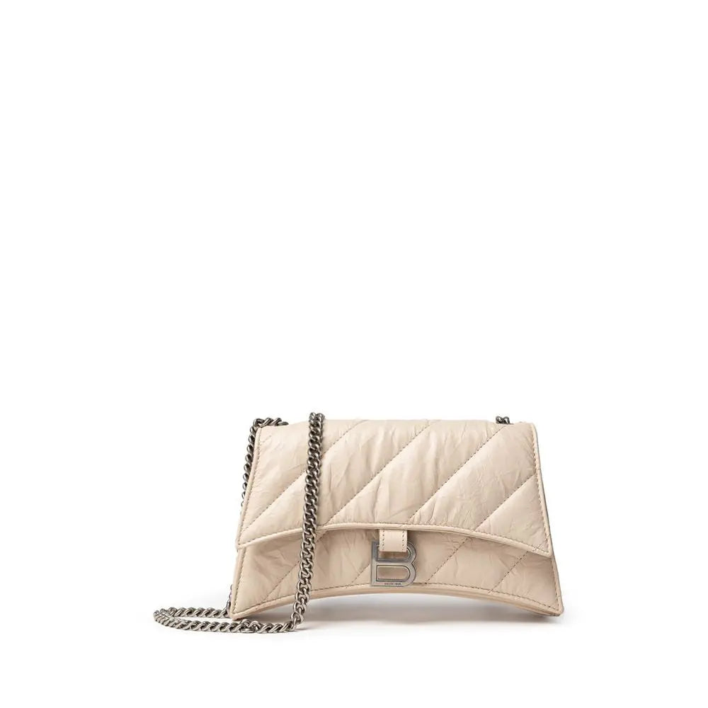 Sac porté épaule Balenciaga Small Crush beige Balenciaga