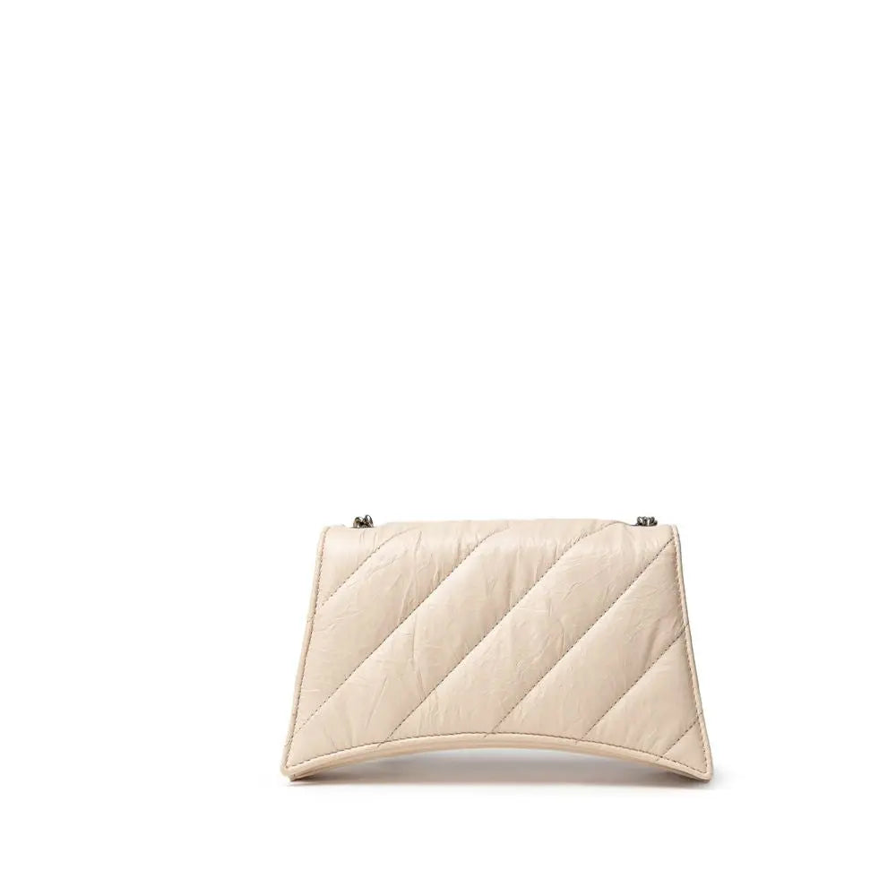 Sac porté épaule Balenciaga Small Crush beige Balenciaga