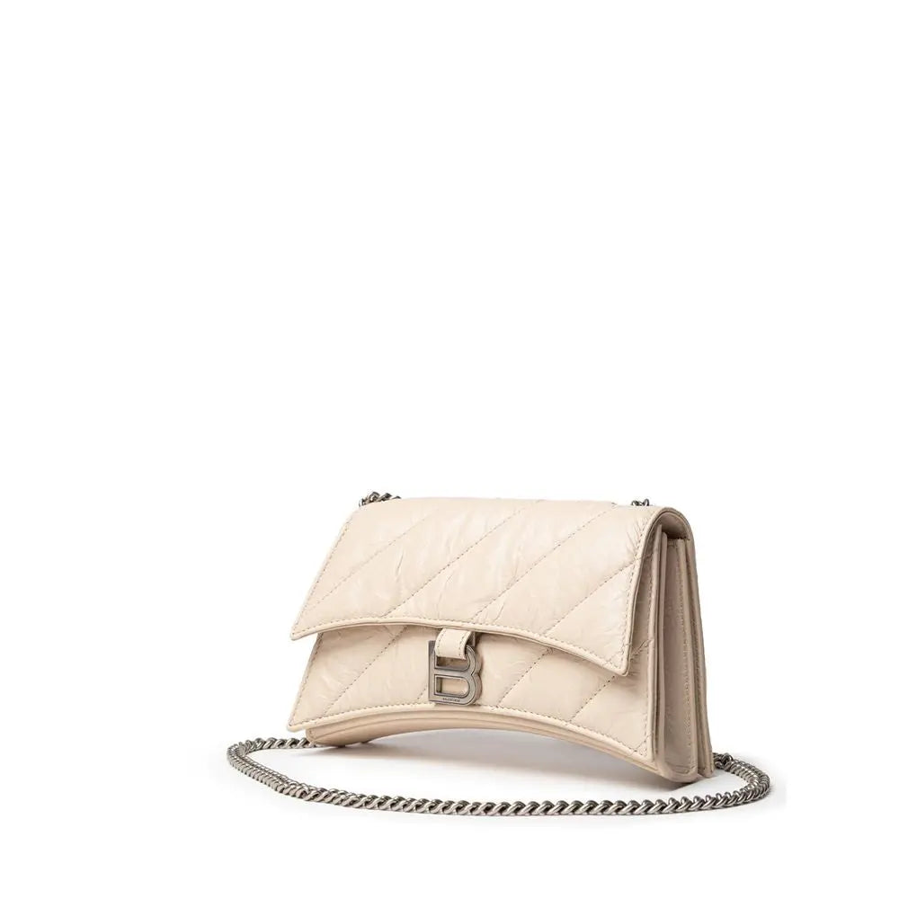 Sac porté épaule Balenciaga Small Crush beige Balenciaga