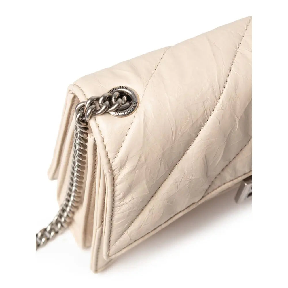 Sac porté épaule Balenciaga Small Crush beige Balenciaga
