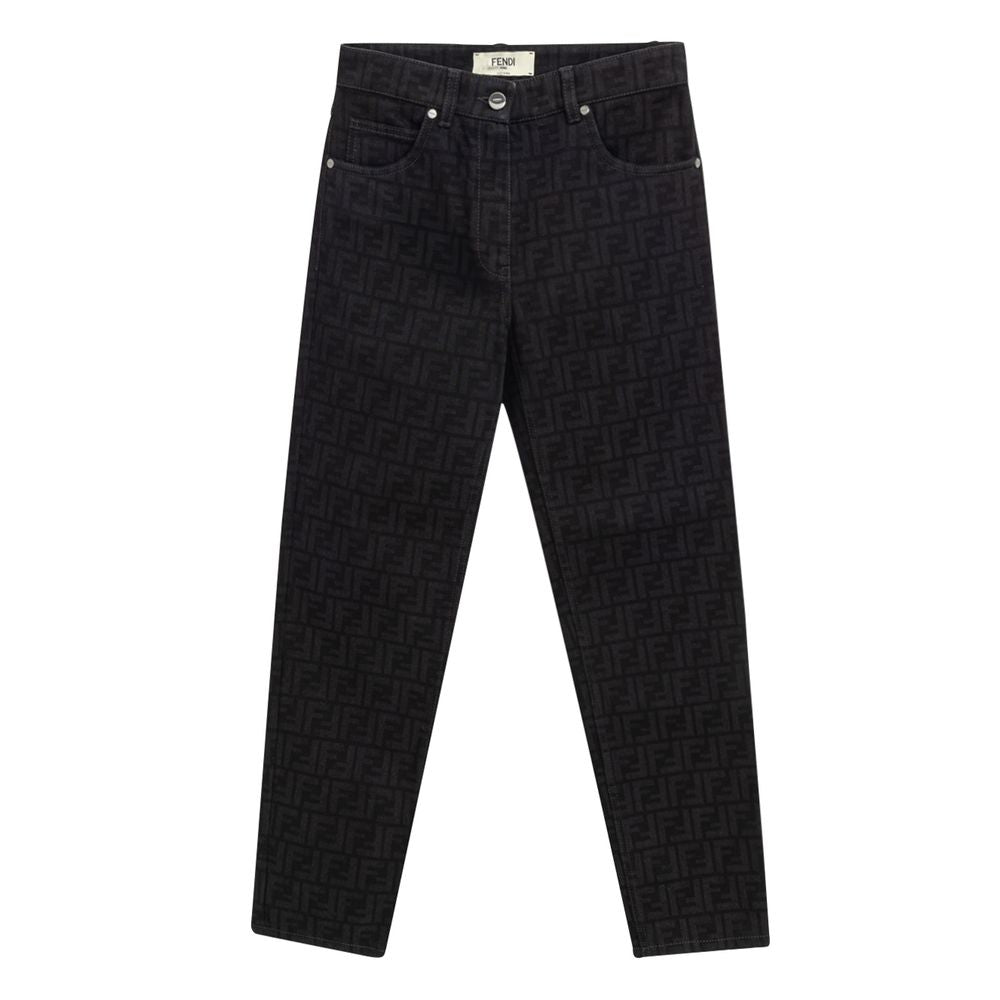 Jeans Fendi logo jacquard noirs