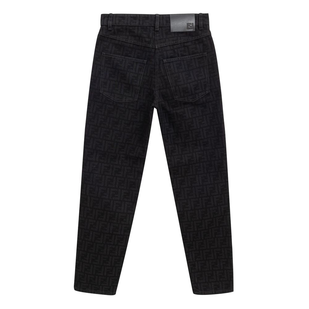 Jeans Fendi logo jacquard noirs